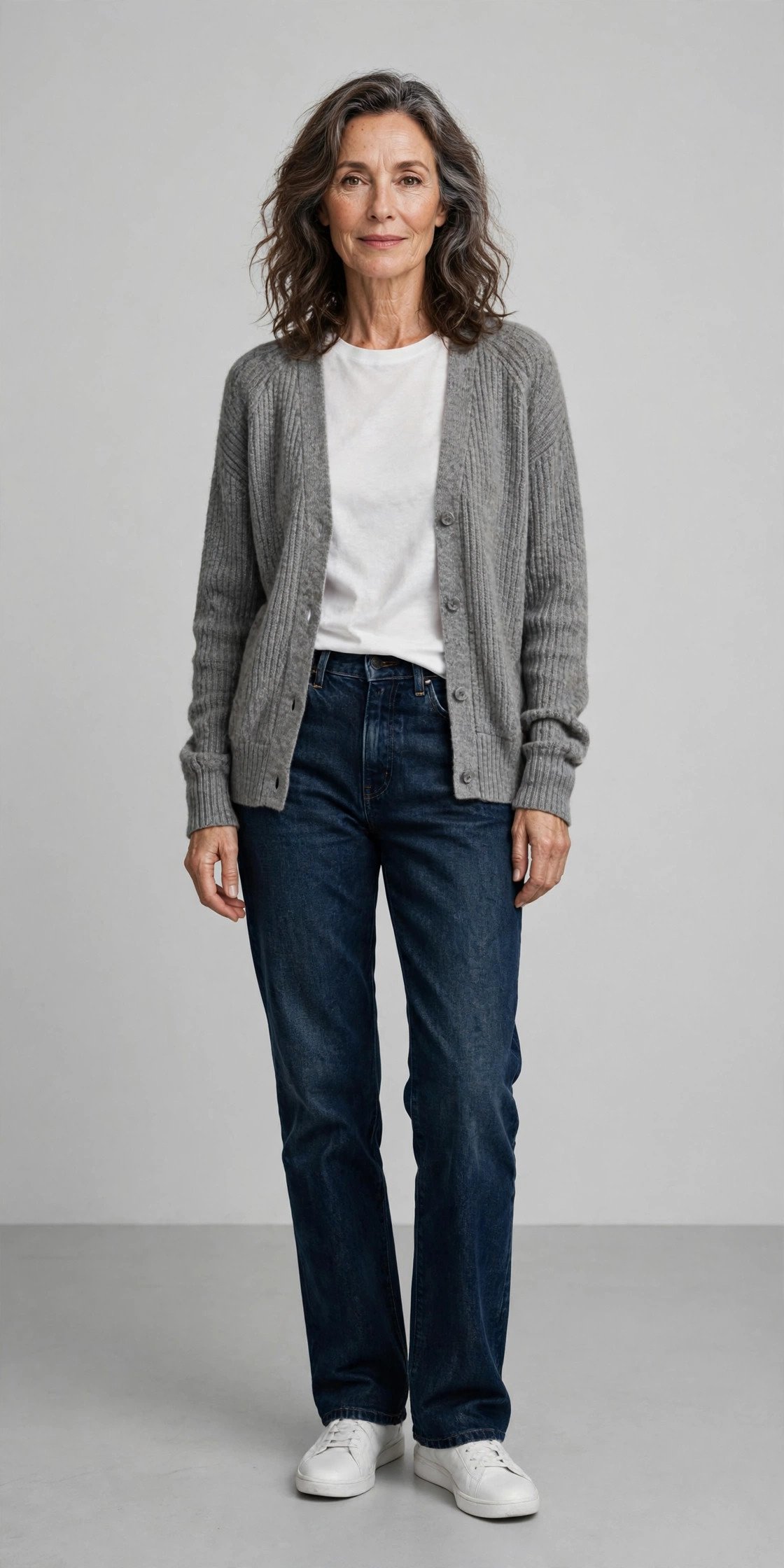 Oversized cardigan with jeans casual outfit