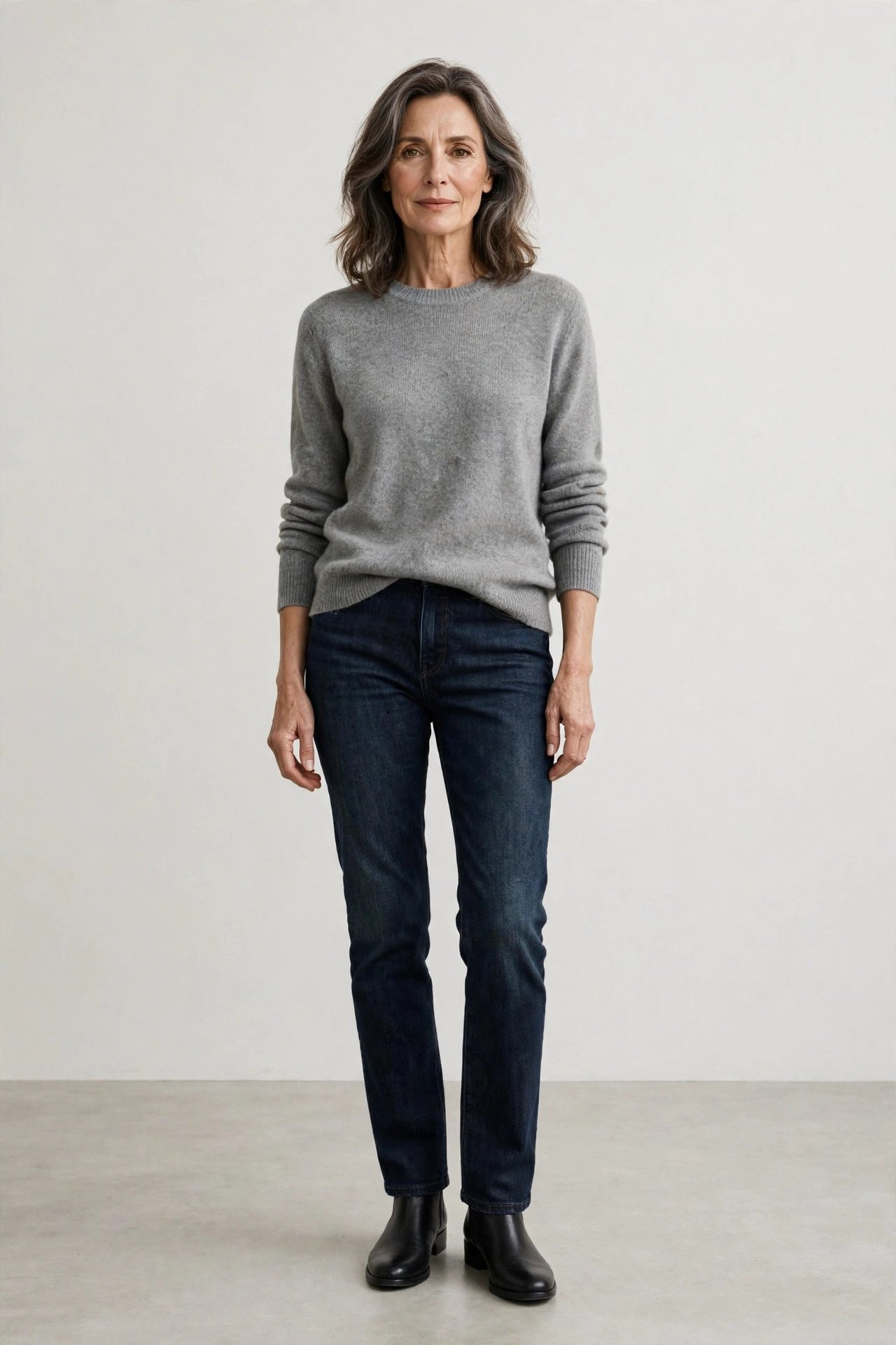 Drawstring linen trousers with knit top