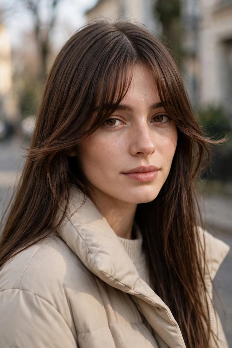 Curtain bangs hairstyle