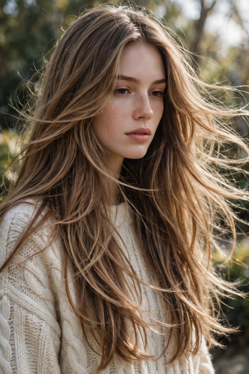 Long layered hairstyle