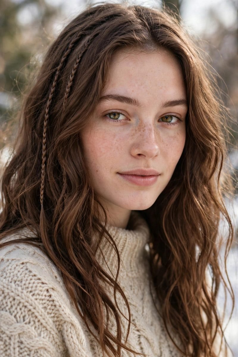 Tiny accent braids close-up