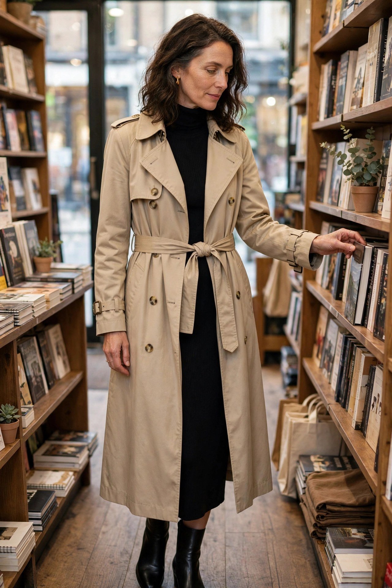 Woman in a trench coat