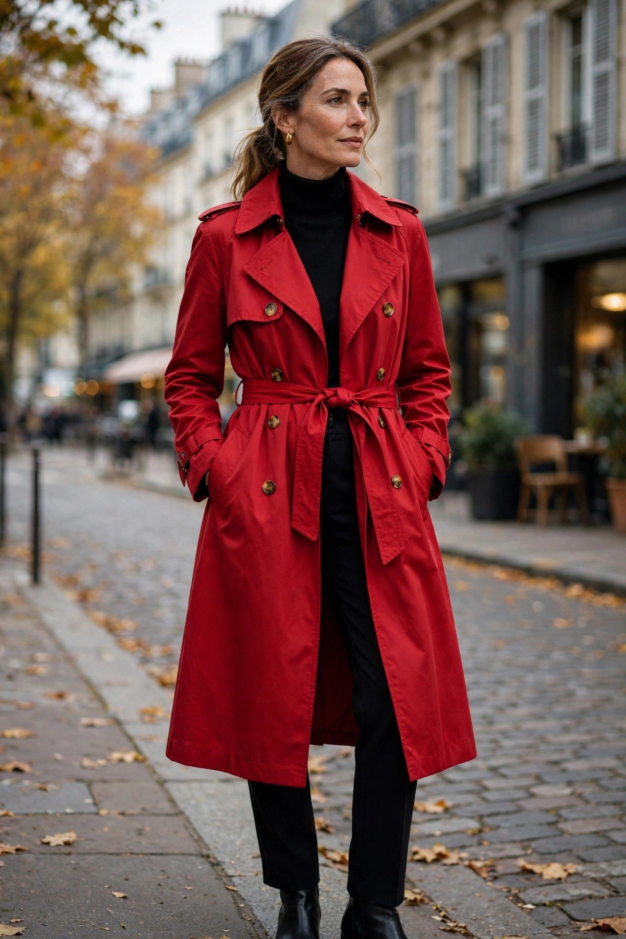 Woman in a trench coat