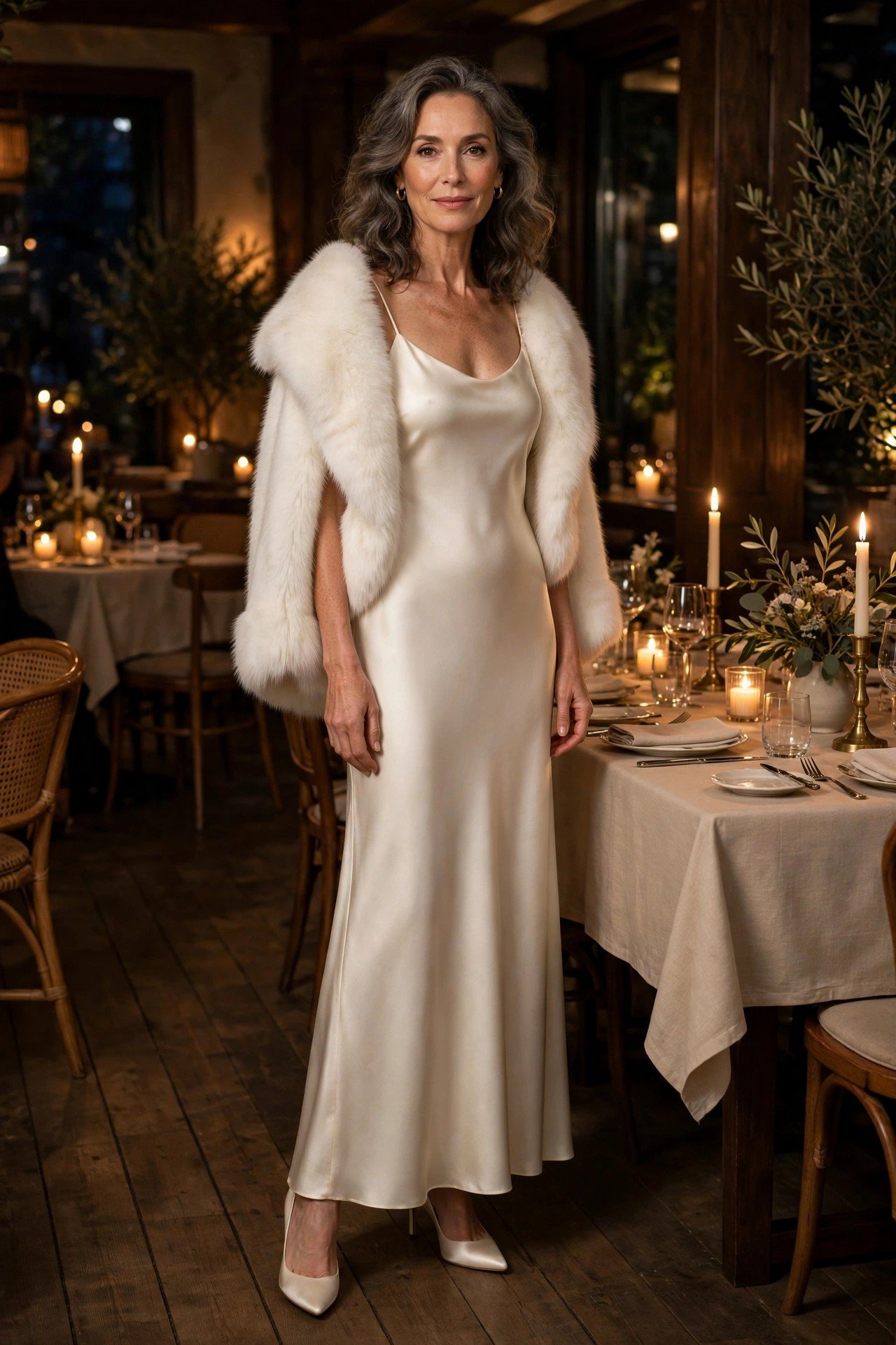 Satin slip dress glamorous evening look