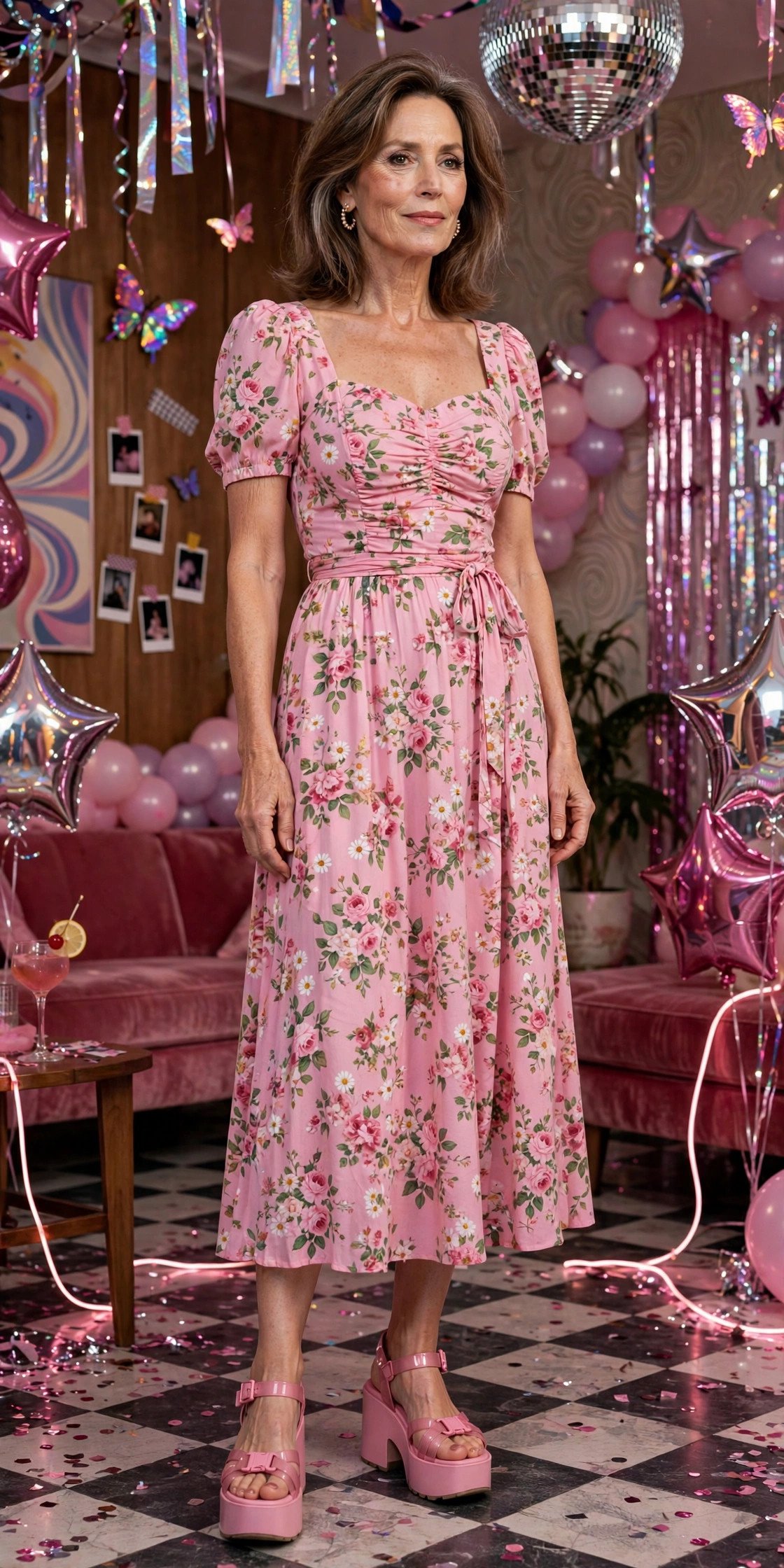 Floral maxi dress party outfit