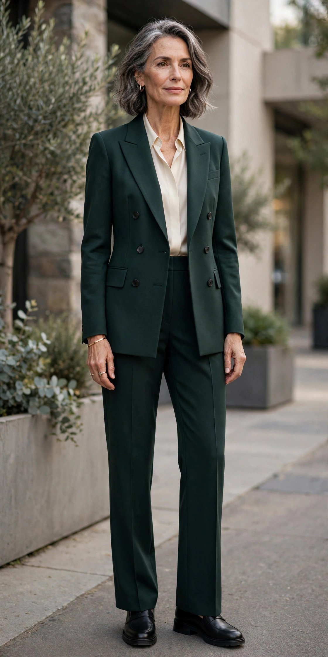Modern tailored work outfit for women over 50 in 2026