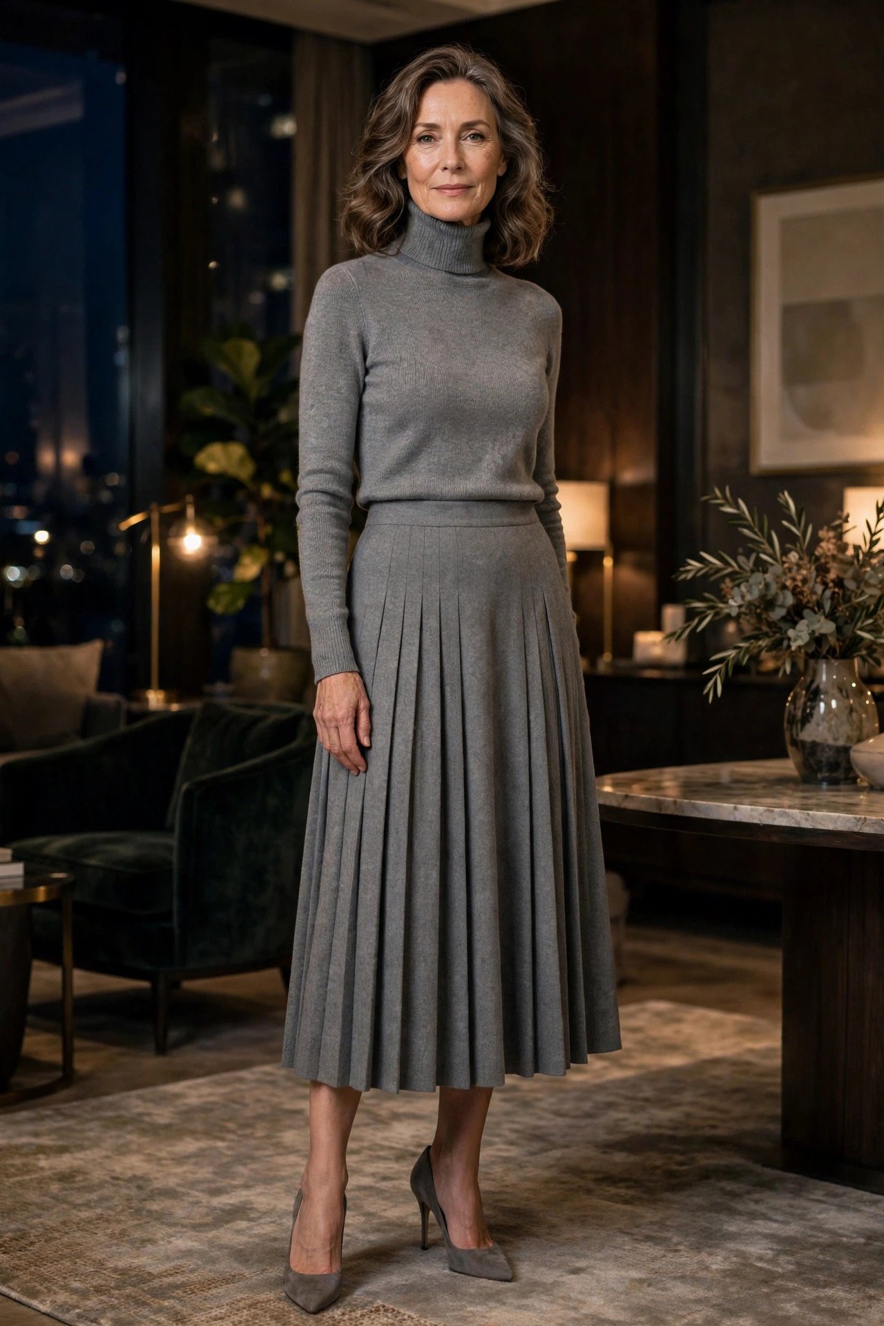 Midi skirt styled for a romantic date night