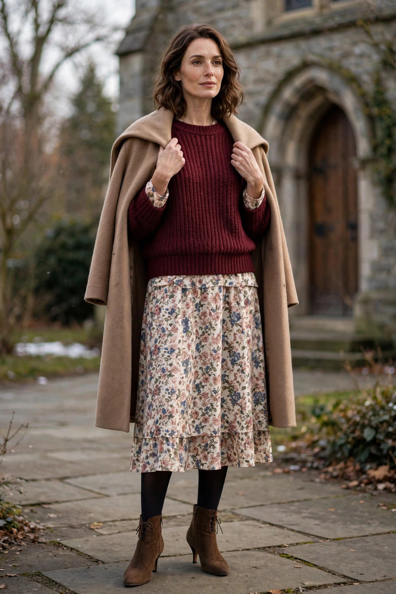 Lovely layered midi dress for Sunday church