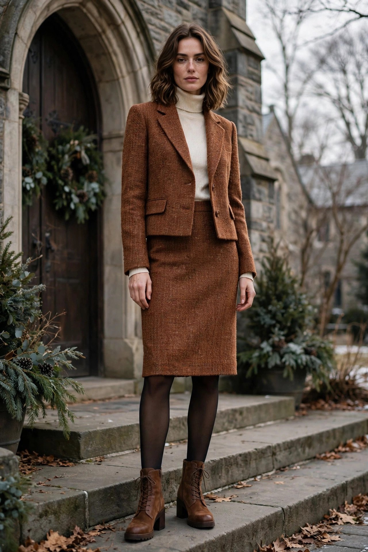 Tweed suiting for Sunday church