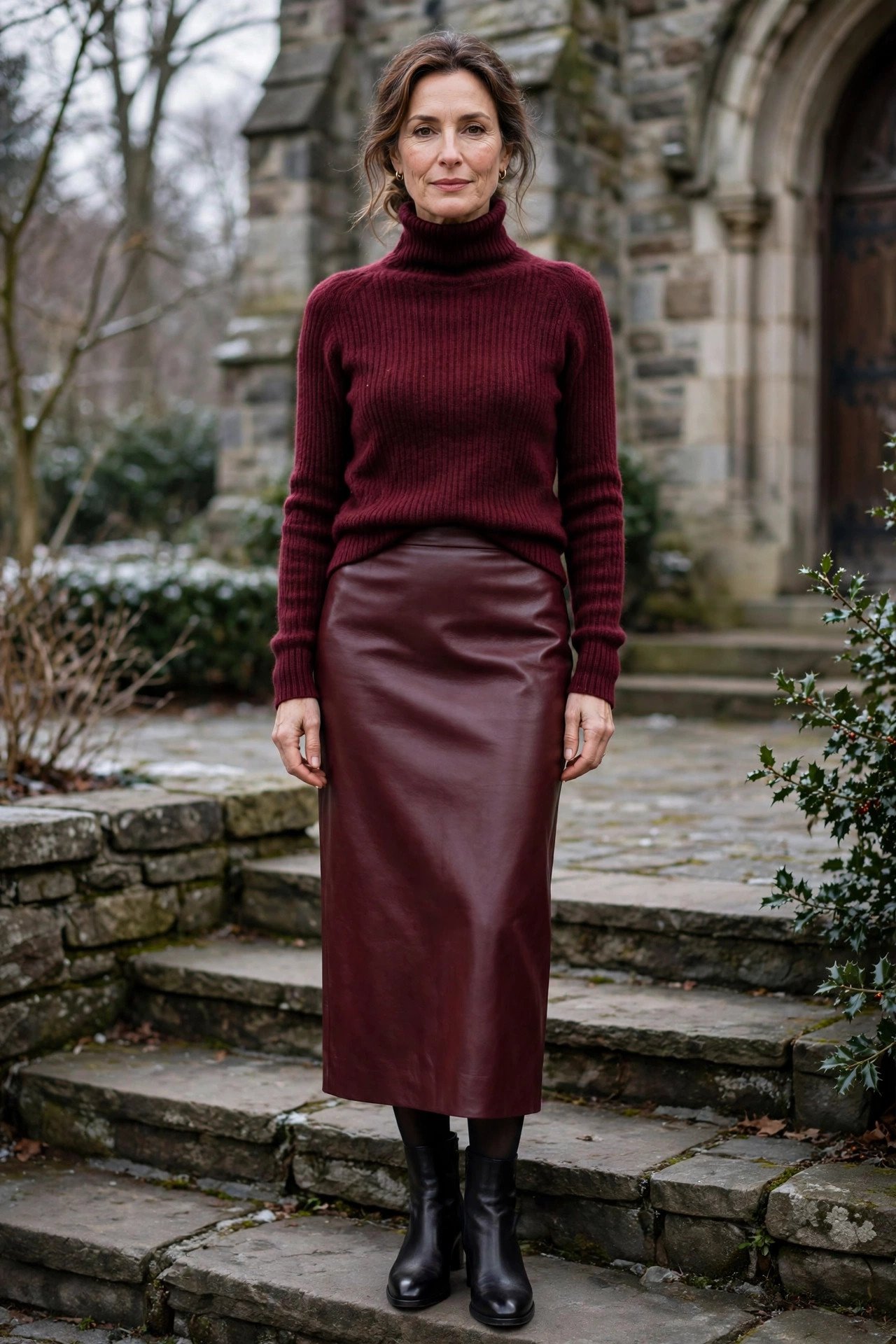 Cashmere turtleneck sweater in jewel tone