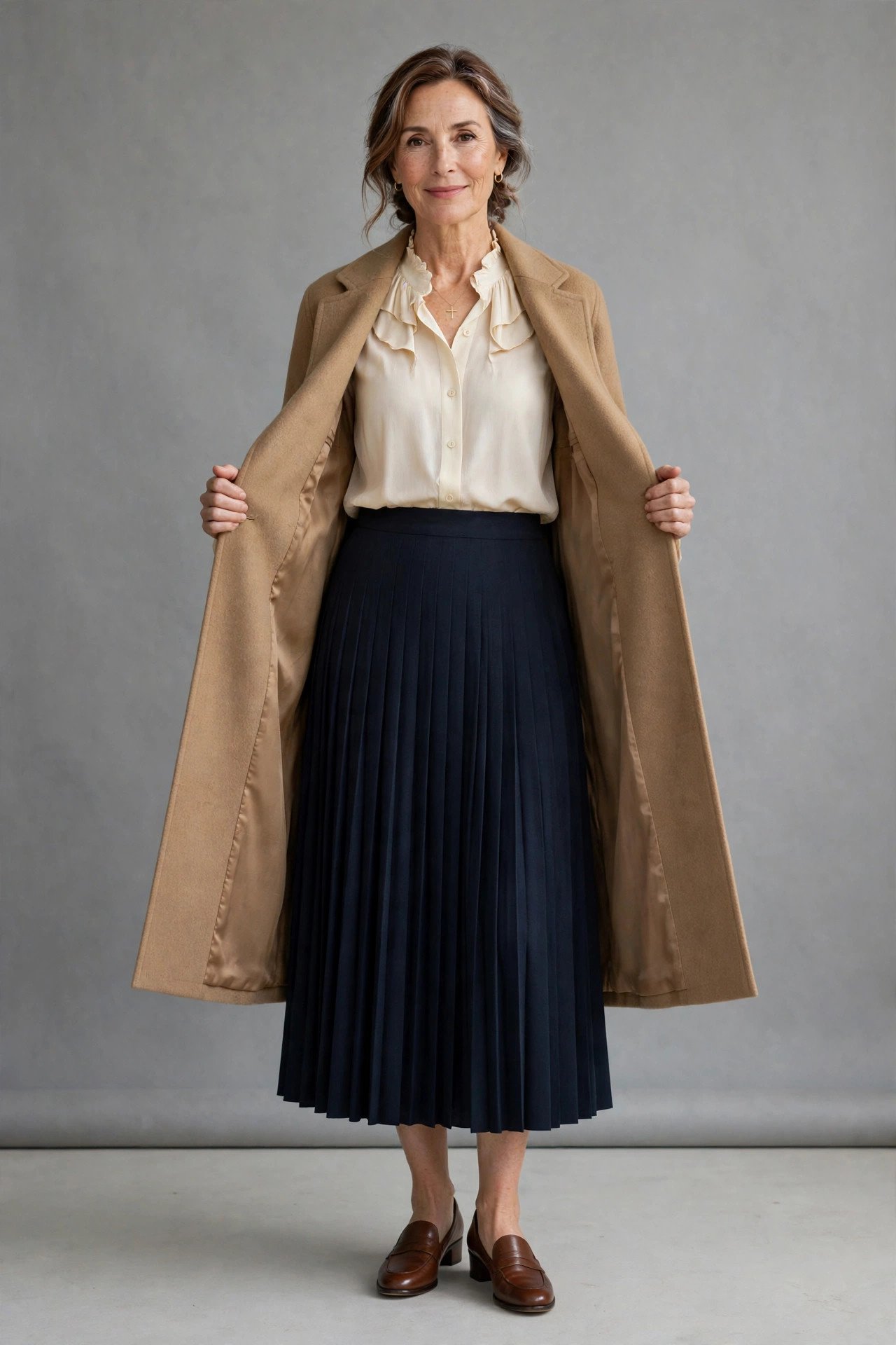 Long coat over layered church outfit