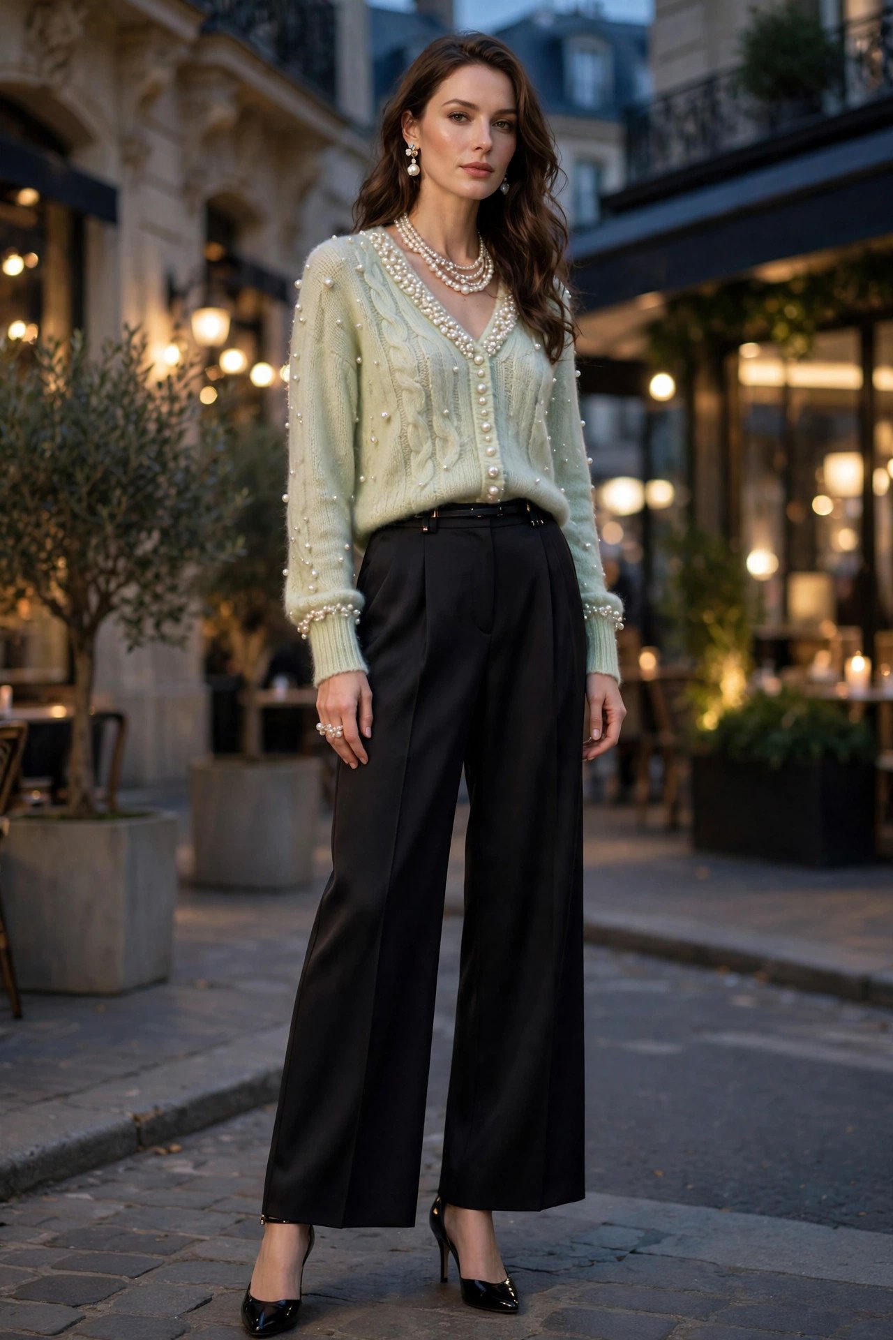 Smiling woman in soft green top