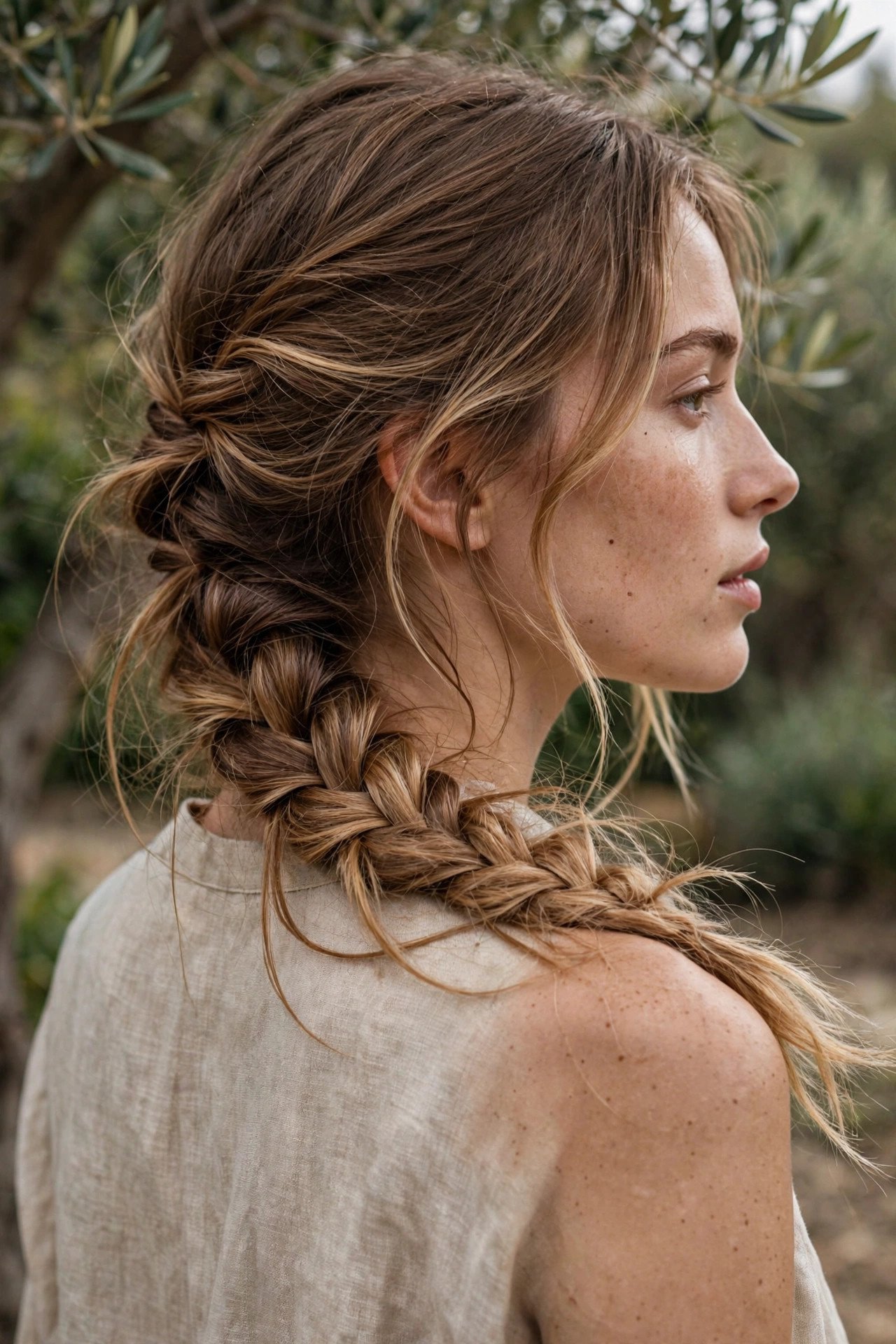 Loose side french braid