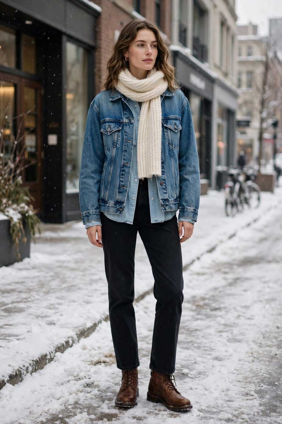 Denim-on-Denim Winter Look
