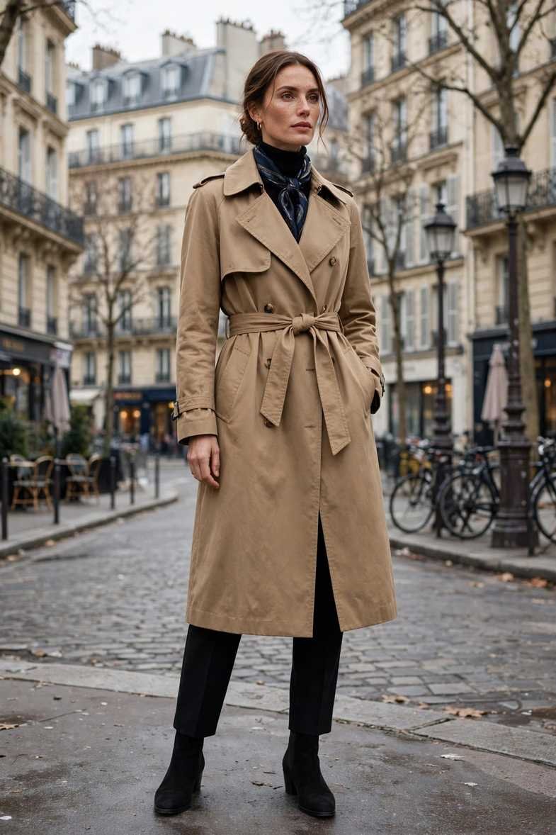 Trench Coat Over Winter Layers