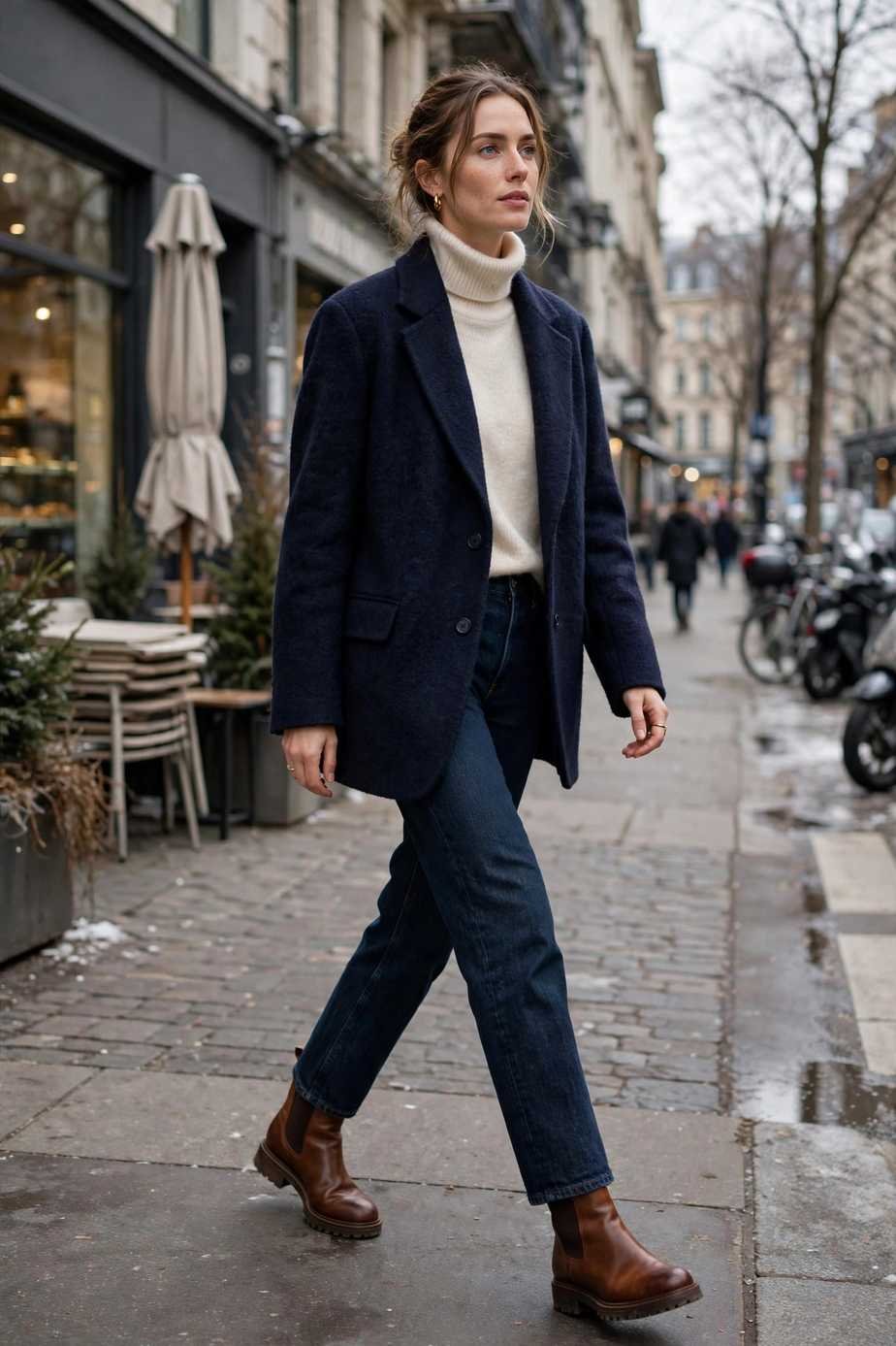 Jeans and Blazer Winter Combo