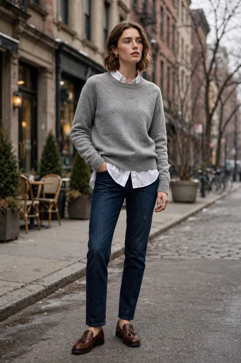 Sweater Over Button-Down