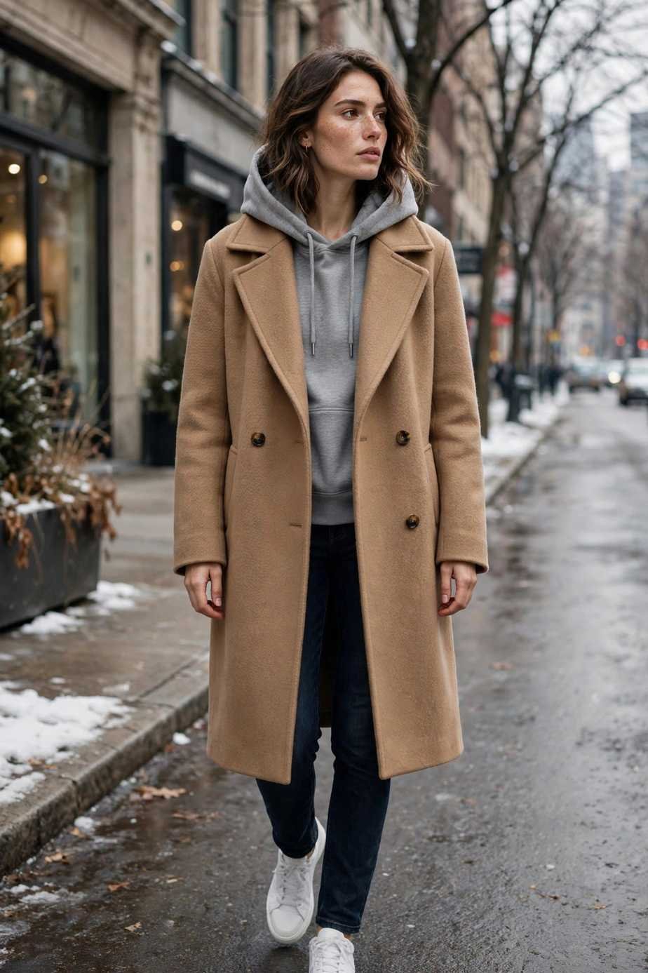 Hoodie Under Wool Coat