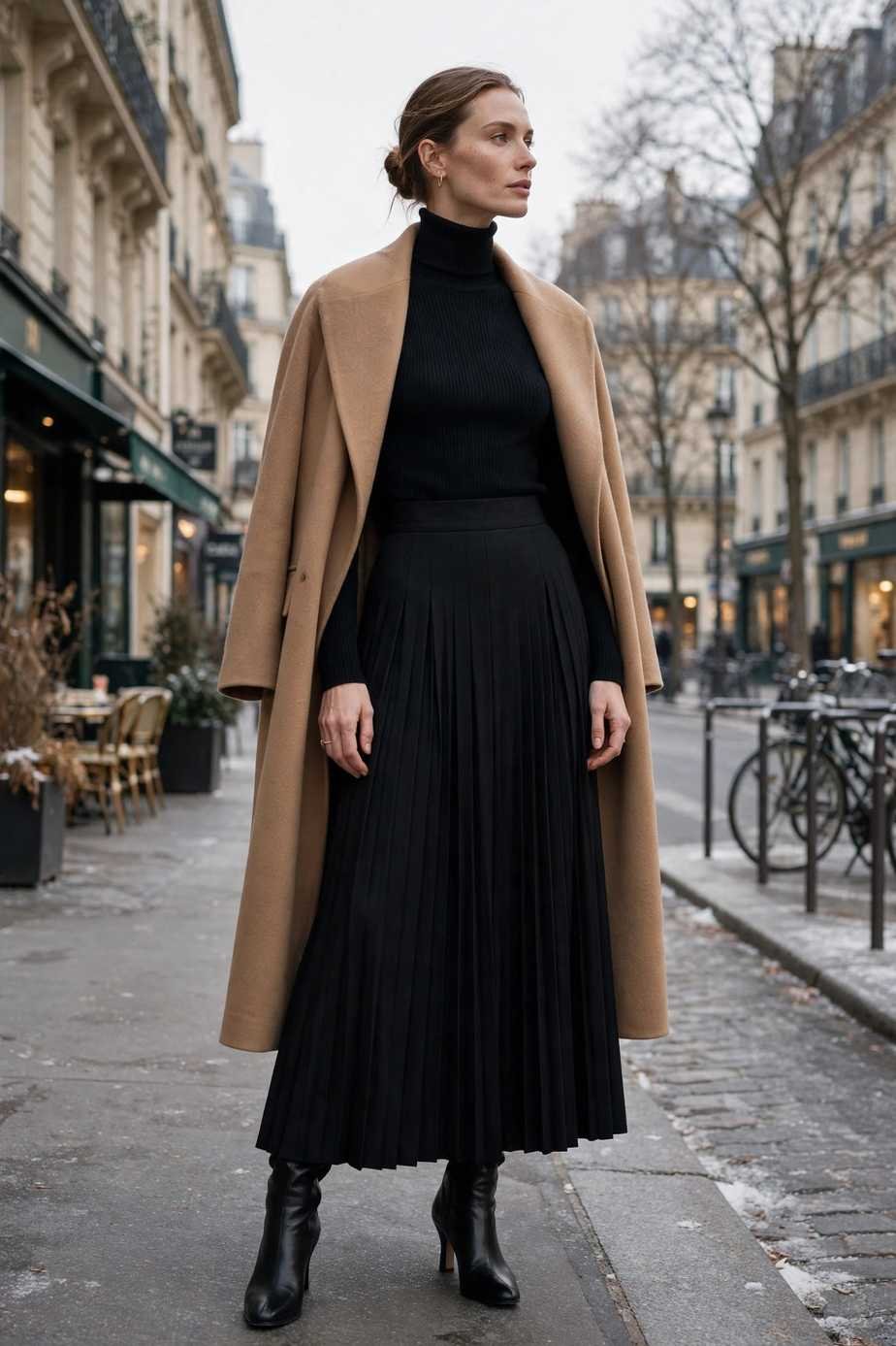 Turtleneck and Maxi Skirt