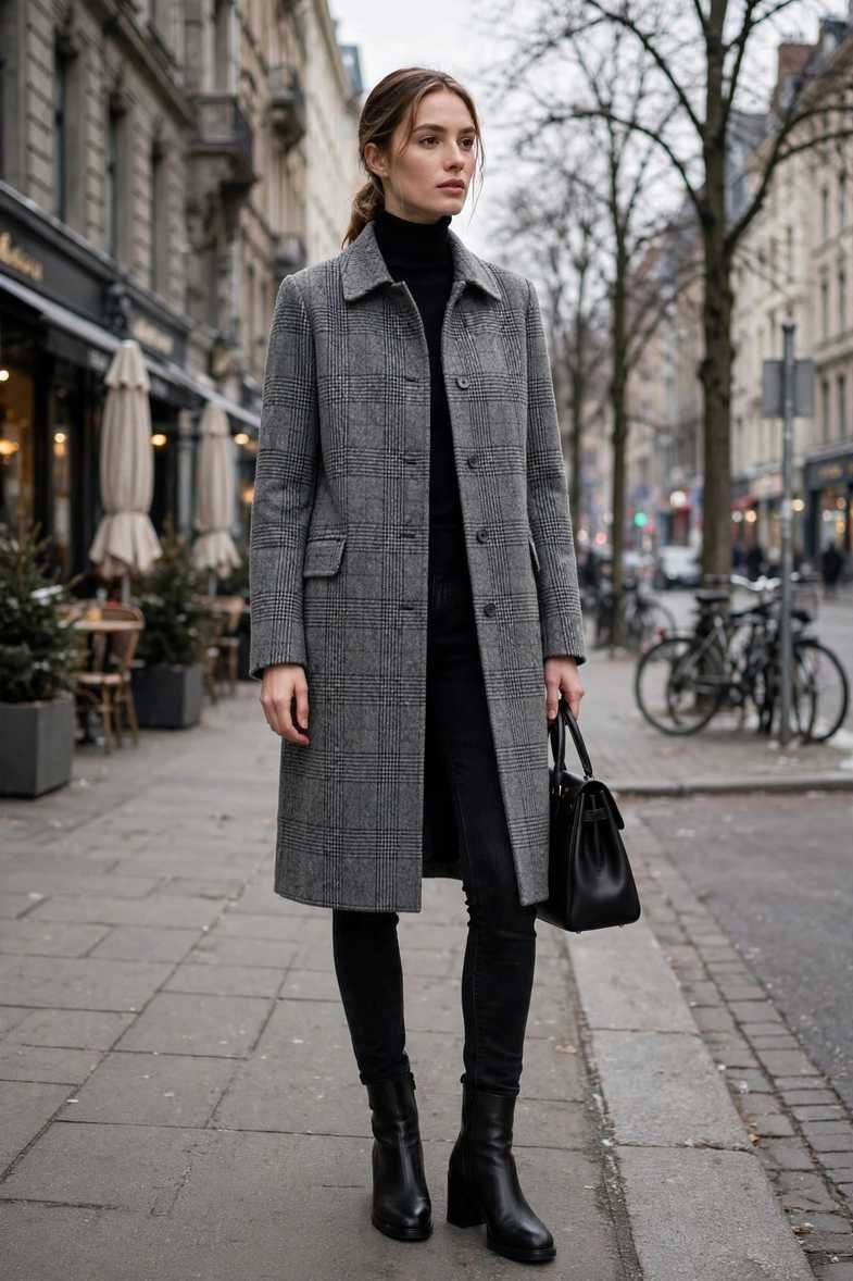 Plaid Coat and Black Everything