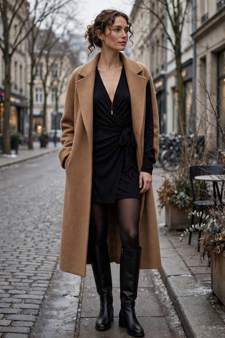 Black Wrap Dress Winterized