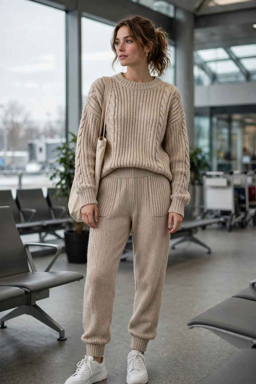 Cozy knit set for winter travel days