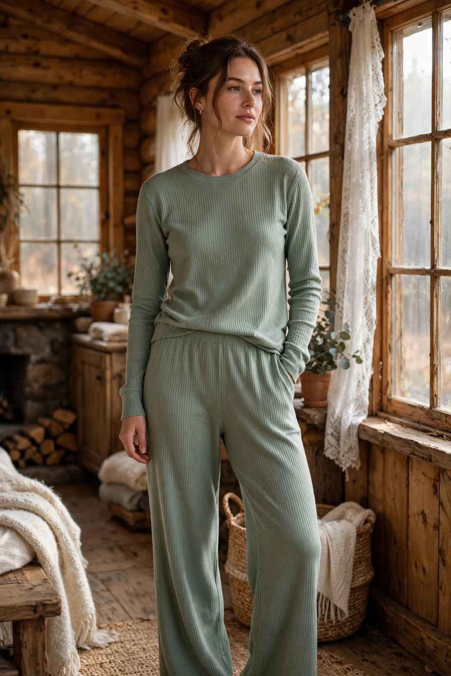 Matching lounge set for cabin mornings