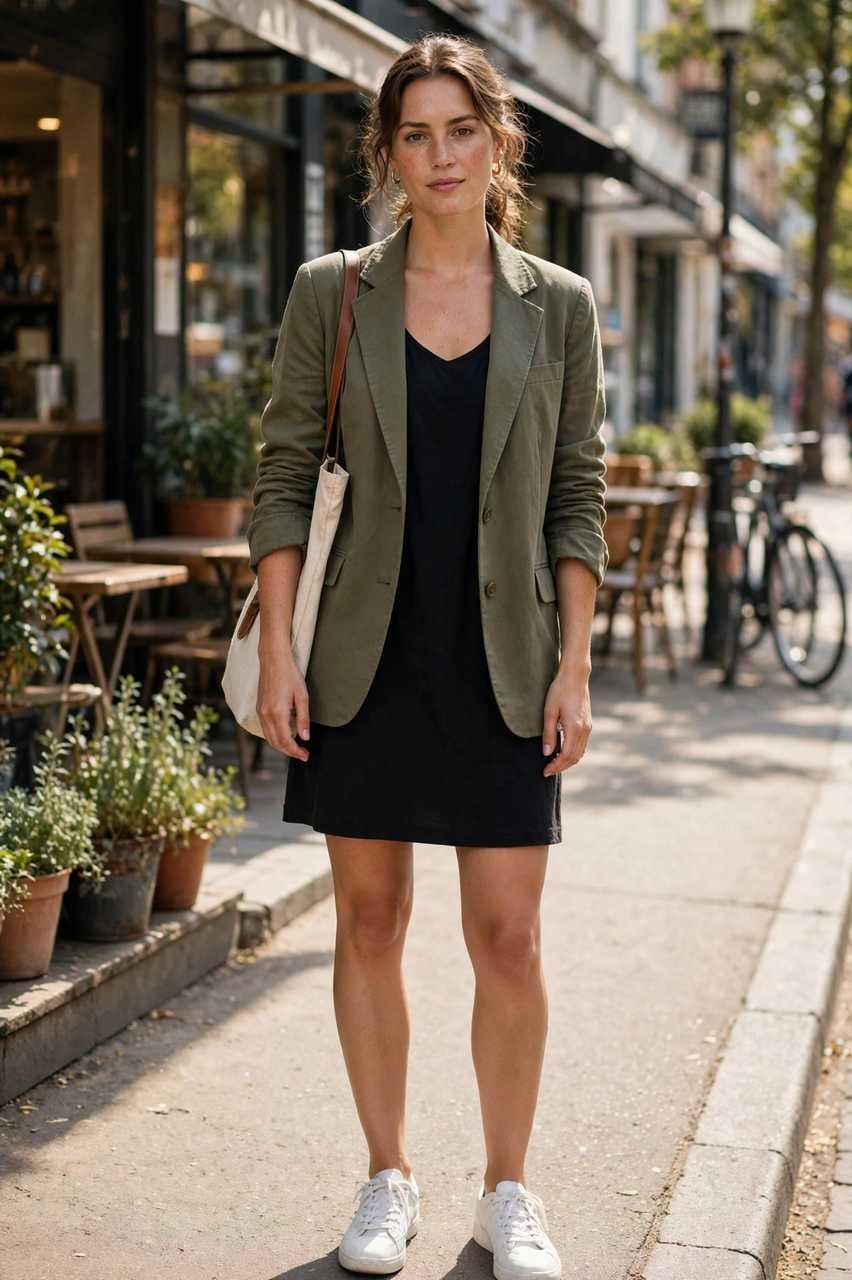 Clearance blazer over a simple dress