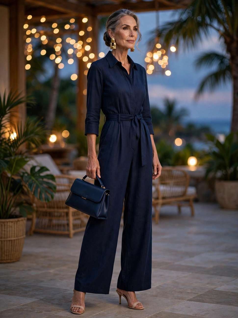Elegant wide-leg jumpsuit with sleeves