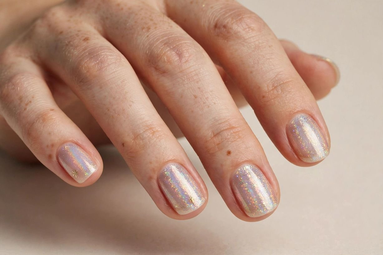 Natural with Topper nail design
