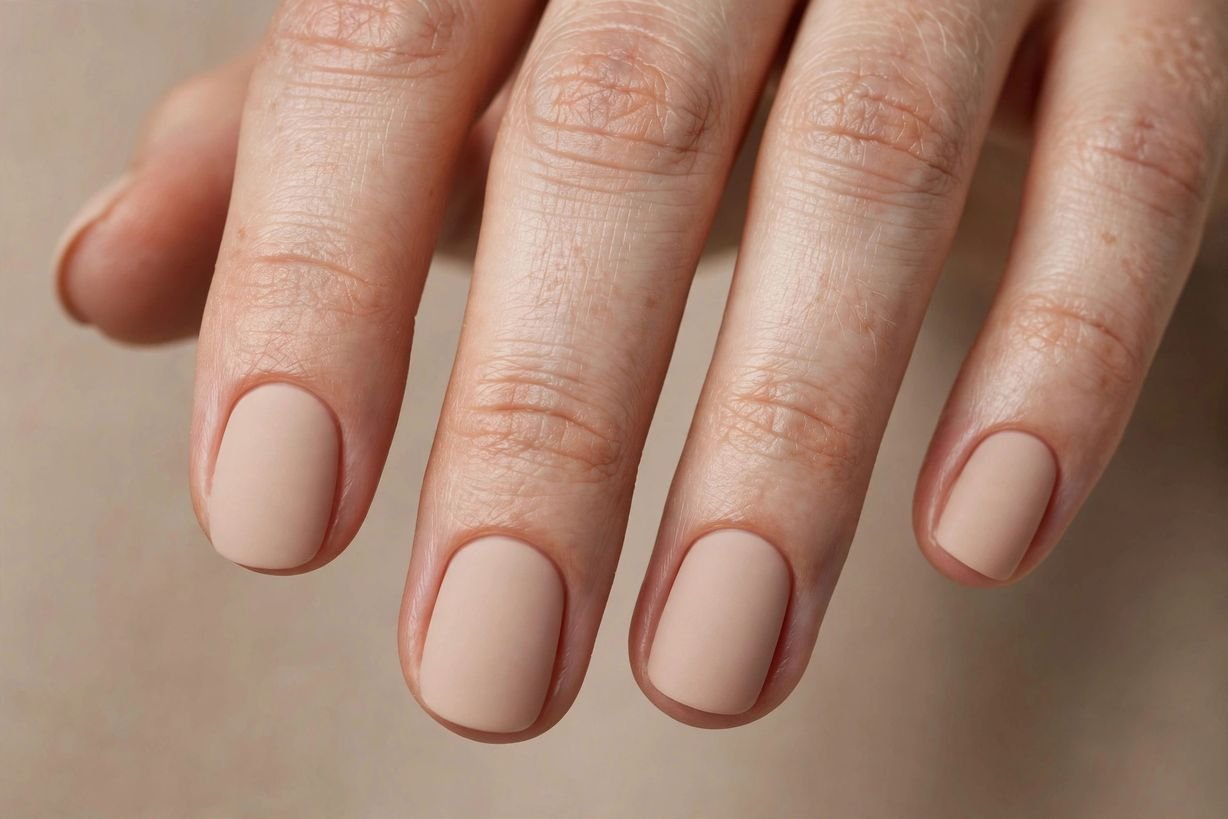 Matte Nude nail design
