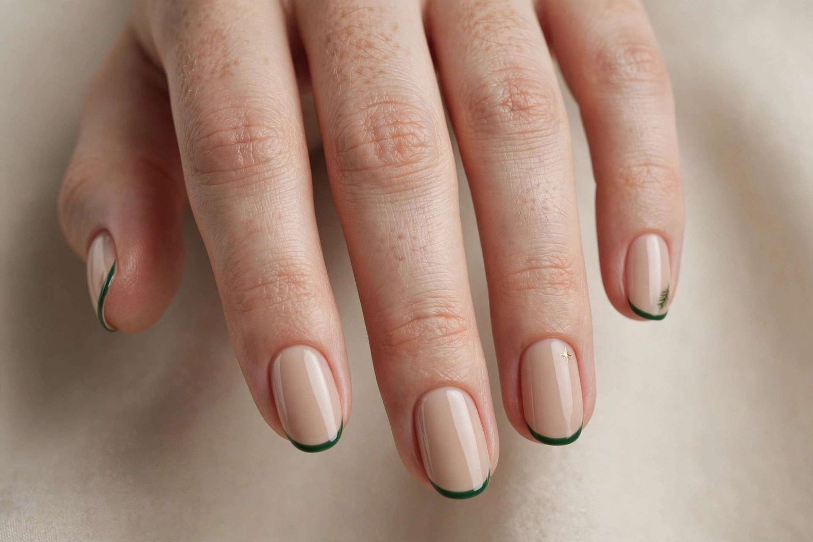 Simple Green Tip nail design