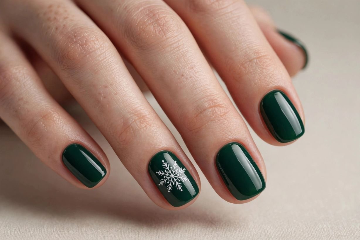 Single Snowflake nail design