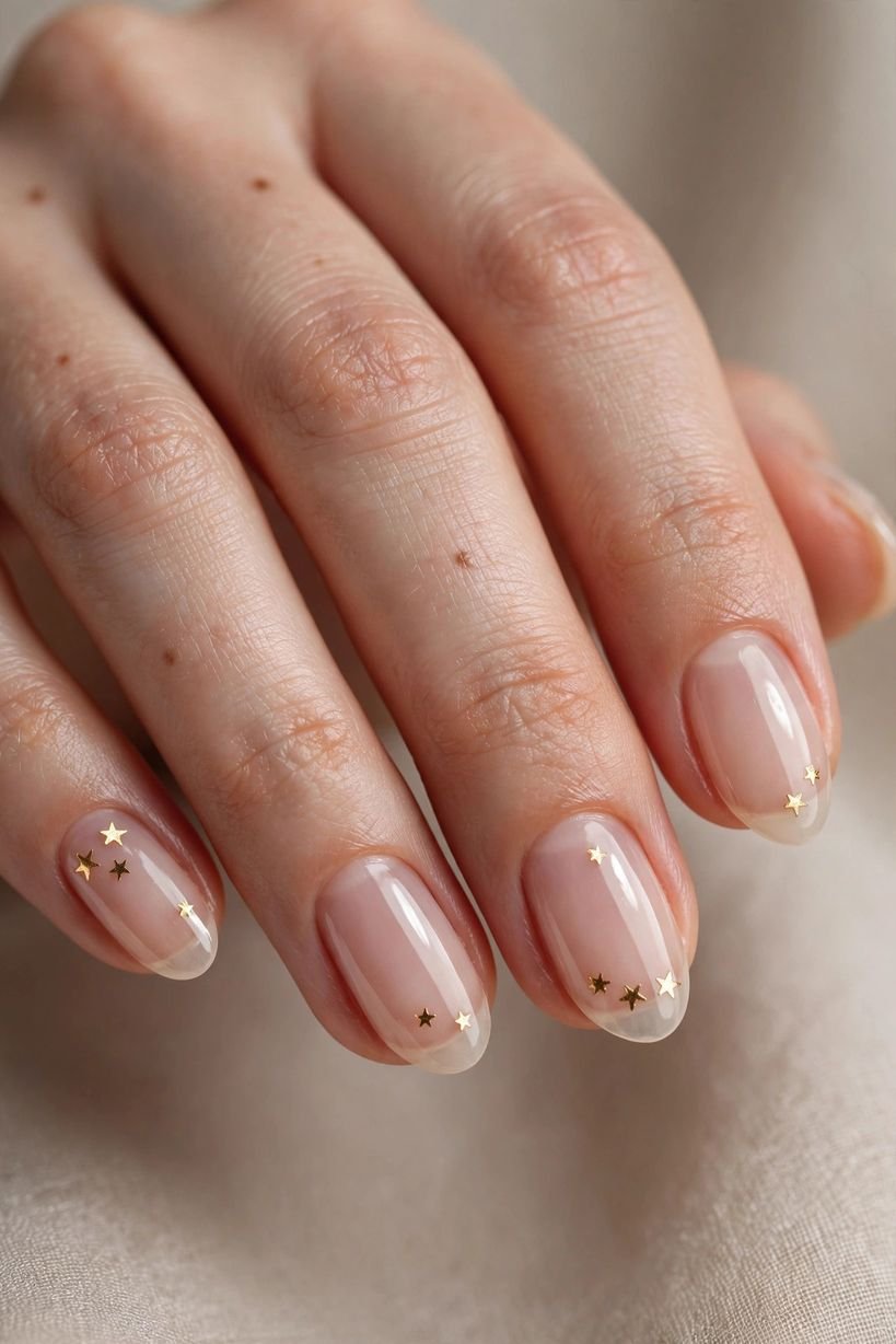 Tiny Star Sticker nail design