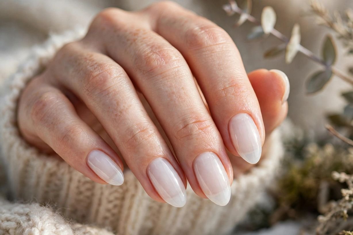 Milk Bath White nail design