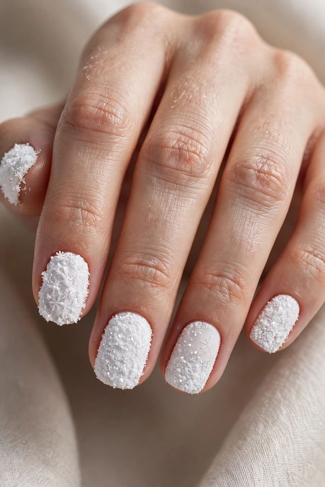 Snowdrift Texture nail design