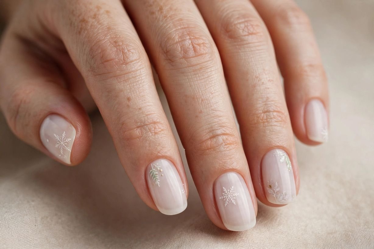 Milk Bath White nail design