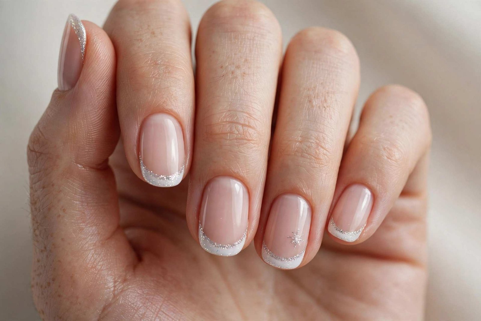 White French with a Twist nail design