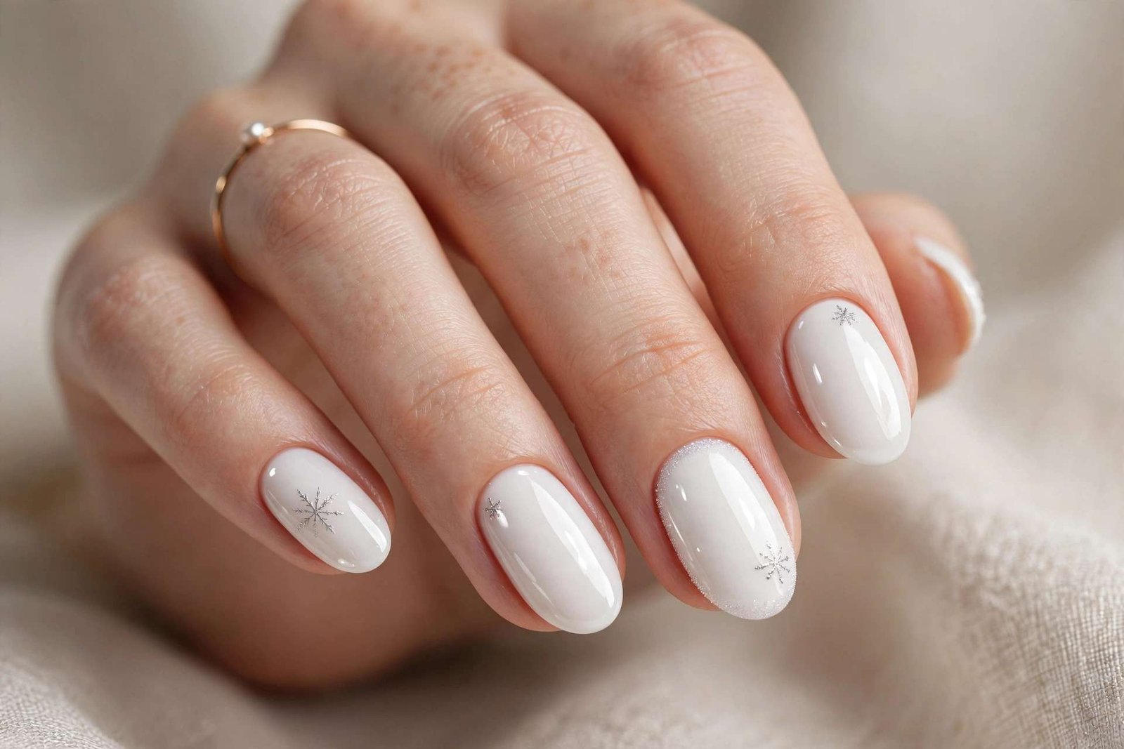 Snow White Gloss nail design