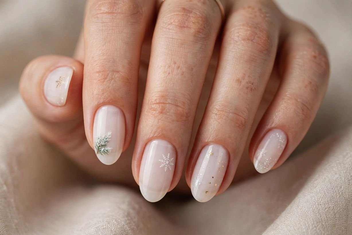Milk Bath White nail design