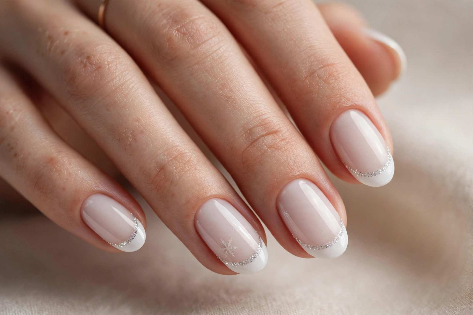 White French with a Twist nail design