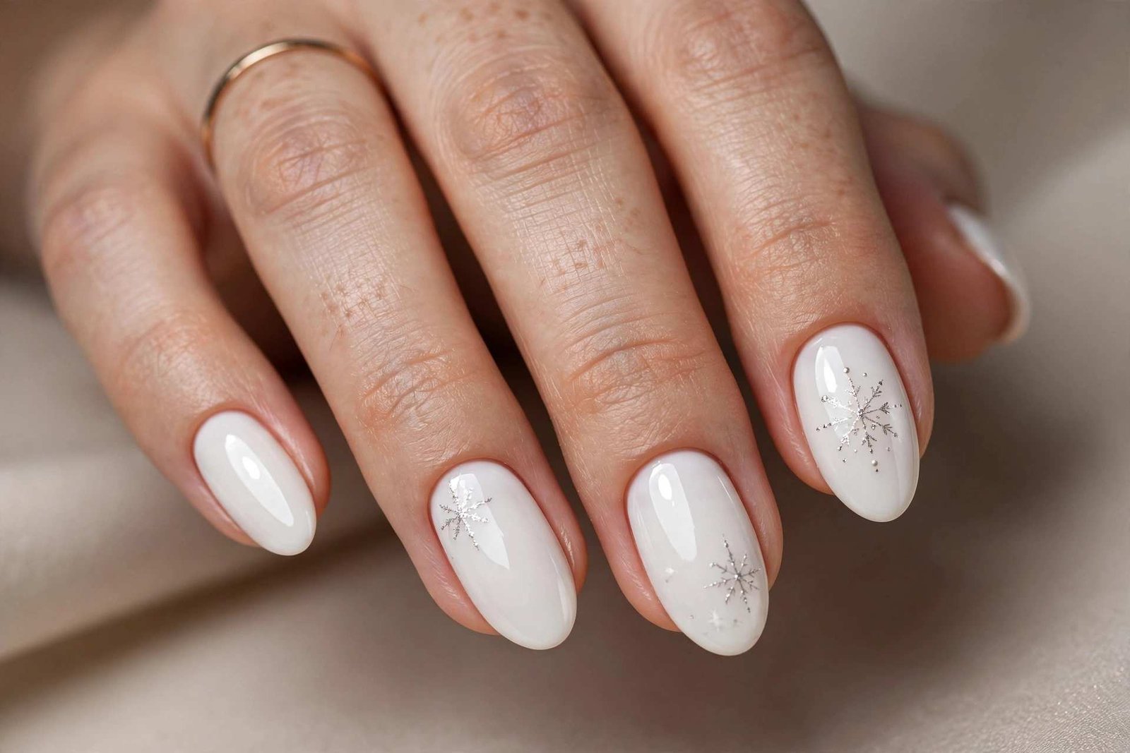 Snow White Gloss nail design