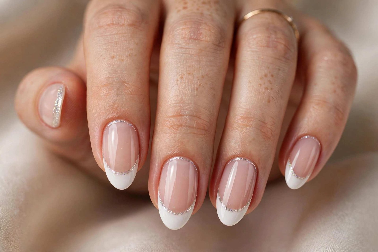 White French with a Twist nail design