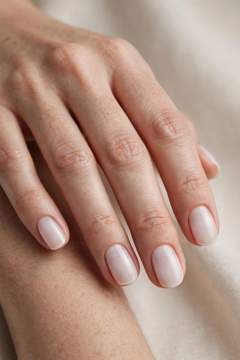Milk Bath White nail design