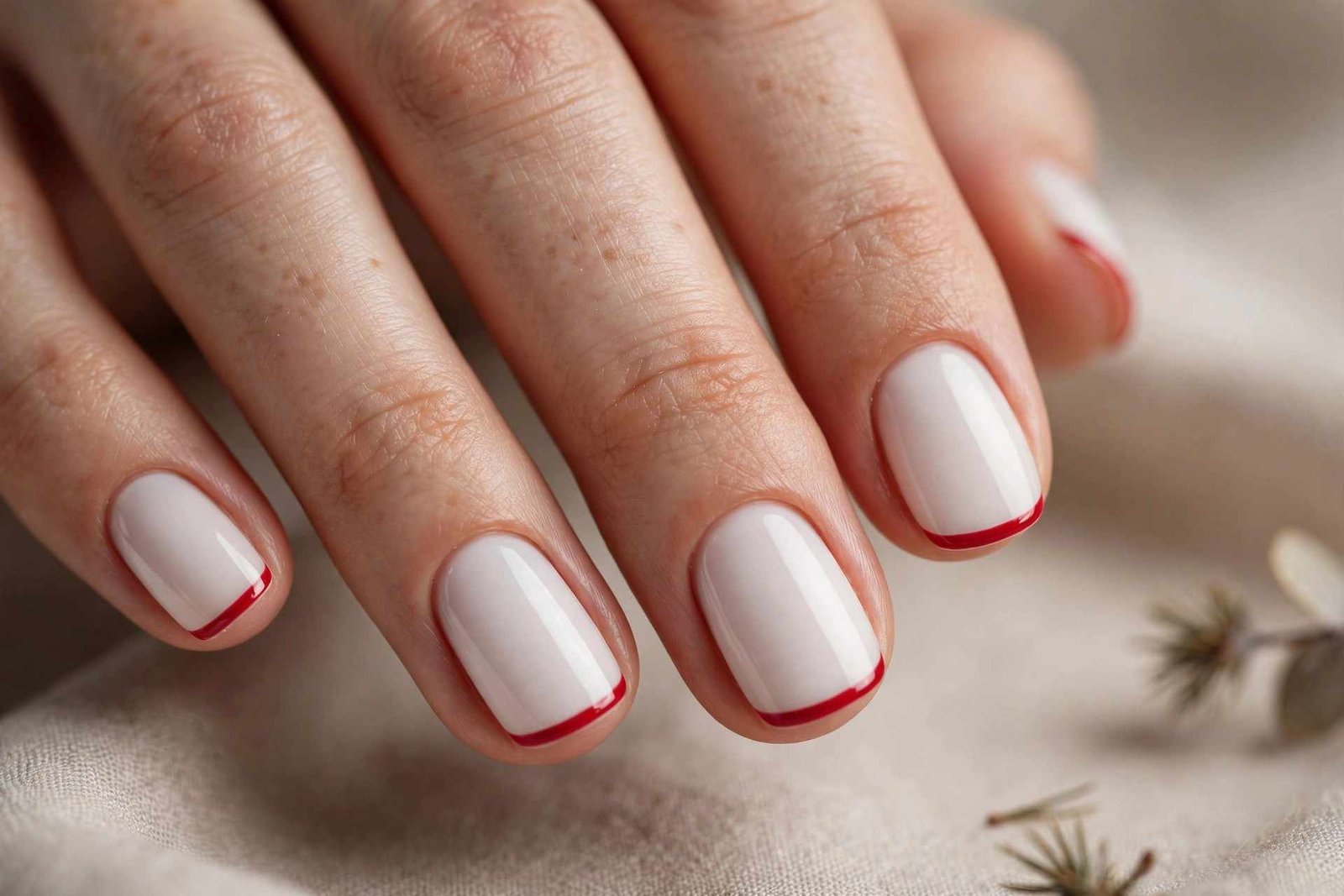 Simple Striped Tip nail design