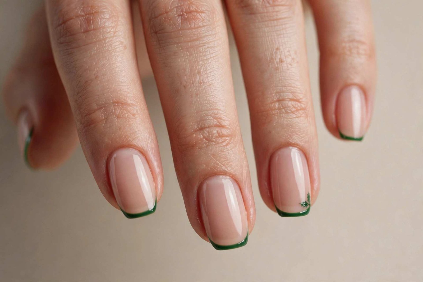 Simple Green Tip nail design