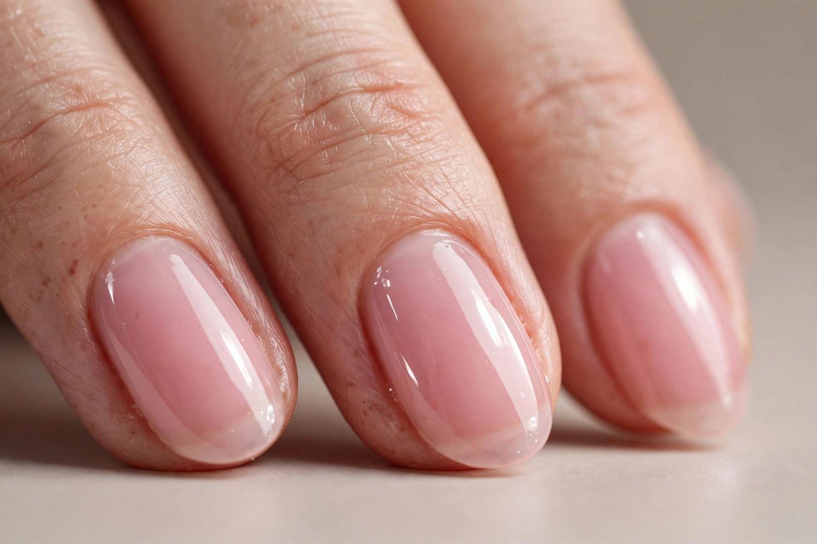 Sheer Pink Shine nail design