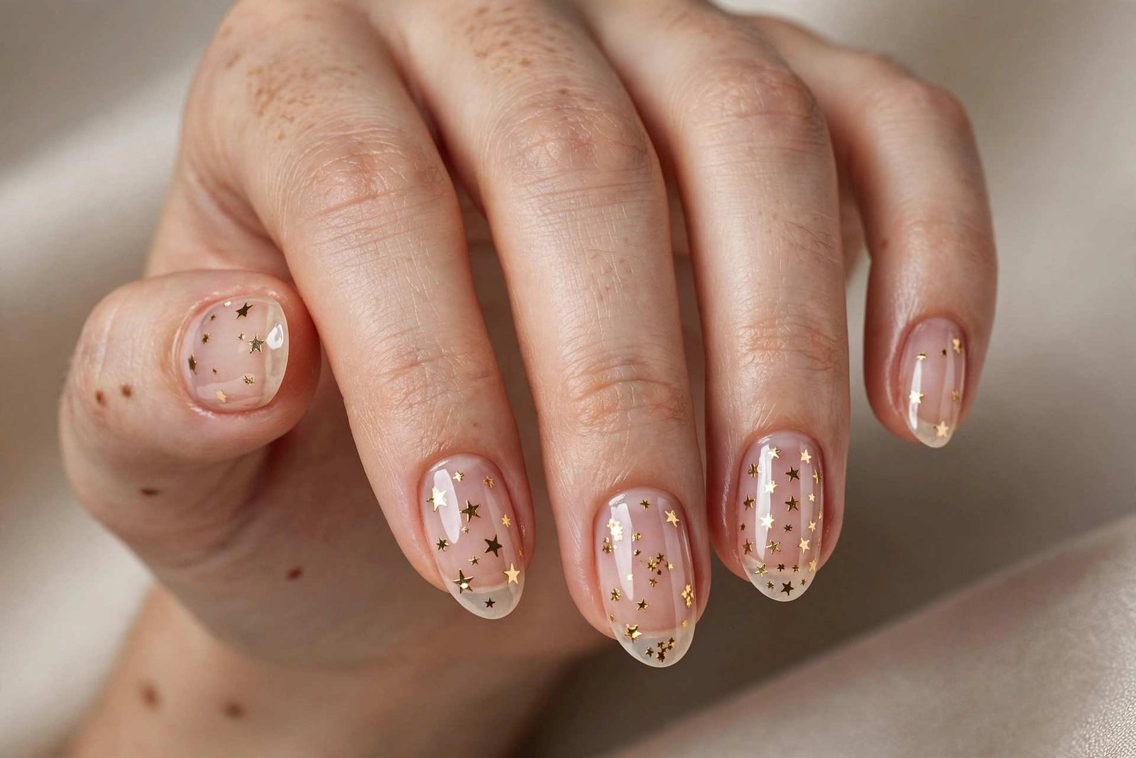 Tiny Star Sticker nail design