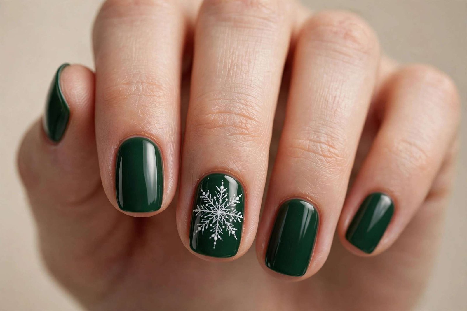 Single Snowflake nail design