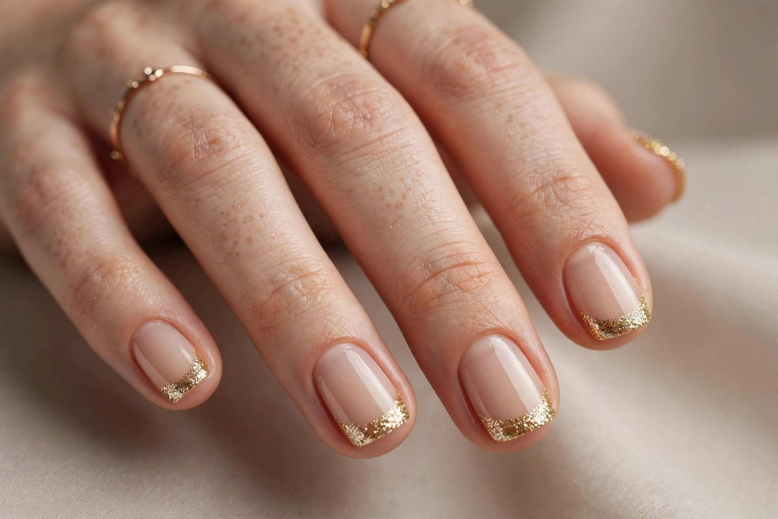 Glitter Short Tips nail design